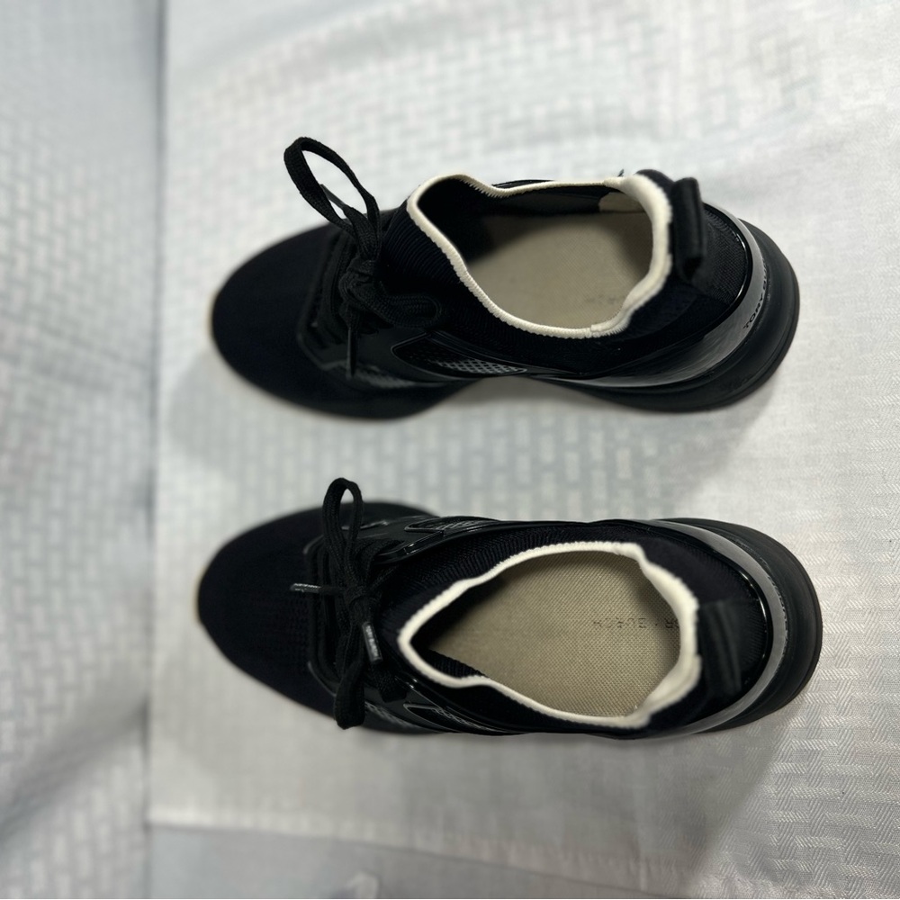 Tory Burch T Sock Runner Sneakers Black Knit Size 9 - Picture 7 of 13